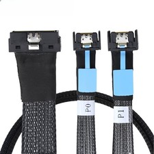 PCIe SlimSAS LP Low Profile SFF-8654 8i to 2X MCIO 4i Server Cable picture