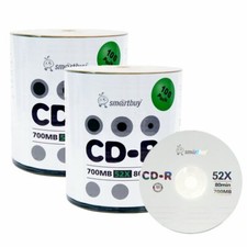 200 Smartbuy CD-R 52X 700MB/80Min Branded Logo Blank Media Recording Disc picture