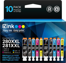 10 Pack 280 281 XXL Ink Cartridges Replacement for Canon 280 281 Ink Cartridges  picture