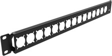 1U Hinged Rack Panel with 16 D-Series Punch-Outs for 19