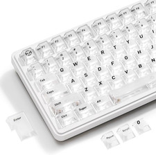 XVX White Clear Keycaps,Transparent Keycaps 60 75 100 Percent,Ceramic picture