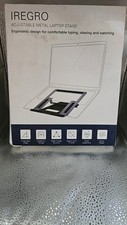 Silver Metal Adjustable Height Laptop Stand  Telescopic Pull-Out Design picture