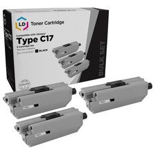 LD Compatible Okidata Type C17 / 44469801 Set of 3 Black Toner Cartridges picture