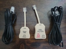 1x 1-Line 1x 2-Line Suttle Line Conditioner x DSL Phone Modem Filter w/ 2 Cords picture