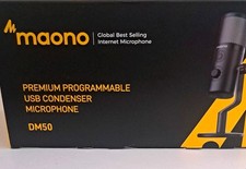 Maono DM50 Programmable USB Condenser Microphone, Black, Stand, 3 Polar Patterns picture