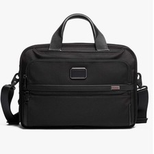 TUMI Alpha 2 Black Nylon Business Briefcase Laptop Travel Carry-On Messenger Bag picture