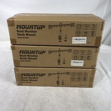 MOUNTUP MU0002 Black Dual Monitor Stand Fully Adjustable Monitor Arm LOT  Of 3 picture