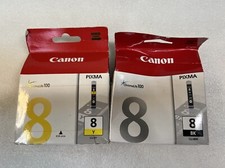 OEM Genuine Canon PIXMA CLI-8Y YELLOW & BLACK Ink Cartridges - NEW SEALED picture