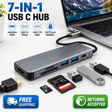 USB-C 6in1 Hub Adapter HDMI 4K USB C 3.0 Micro SD for TV Macbook iPhone Samsung picture