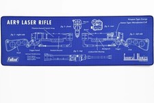 Fallout 4 76 New Vegas AER9 Laser Rifle Schematics Oversized Mouse Pad Desk Mat picture