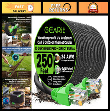 250ft Cat6 Ethernet Cable, Outdoor Direct Burial, 10Gbps High Speed, UV-Resistan picture