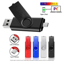 256GB USB 2.0 Flash Drive Memory Photo Stick for Phone PC Laptop Type-C 2IN1 picture