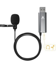 MAONO USB Lavalier Microphone with Headphones Jack Omnidirectional Computer L... picture