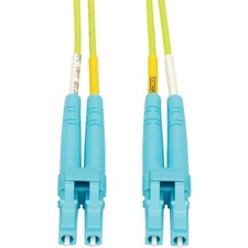 Tripp Lite 1m Duplex Multimode Fiber Patch Cable LC/LC 50/125 100Gb - Lime Green picture