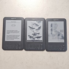 [LOT OF 3] Amazon Kindle 3rd Gen D00901 E-Reader (Wi-Fi) - Gray - DAMAGED #4357 picture