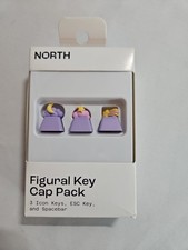 New NORTH Figural Key Cap Pack 3 Icon Keys ESC Key Spacebar Keyboard Purple. A12 picture