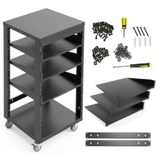 AxcessAbles 22U Open Frame Network & AV Rack with Caster Wheels, Three 2U She... picture