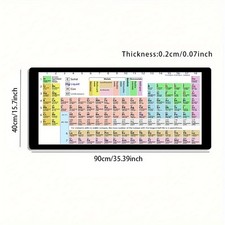 1 Large Gaming Mouse Pad with Colorful Periodic Table Design, Non-Slip Washabl picture