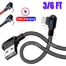 90 Degree Braided Charger 3Ft 6Ft USB Cable Fast Charging Data Cord For iPhone picture