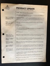 Atari Home Computer Product Update Document picture