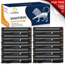 10 PACK 83A CF283A Black Toner Set For HP 83A LaserJet Pro M201dw M225dw M127fw picture