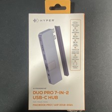 HYPER HyperDrive Duo Pro 7-in-2 USB-C Hub HDMI RJ-45 Gray MacBook Pro/Air picture