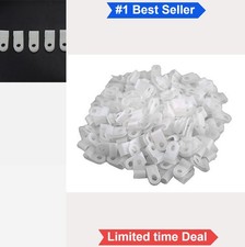 200pcs White Nylon R-Type Cable Clips Fastener 1/4 Inch 6.35mm Wire Tube Cord picture