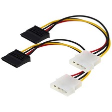 2X New IDE/Molex 4-Pin Female To Serial ATA SATA 15-Pin Male Power Adapter Cable picture