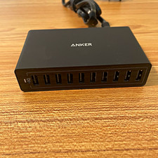 Anker 10-Port Powered USB Charging Station 5V Black US Plug A2133 picture