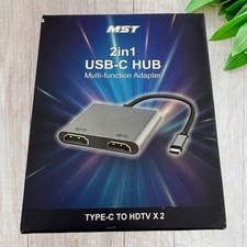 MST 2 IN 1 USB C Hub Type C to HDTV x 2 Multi function Adapter picture