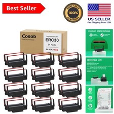 24 Pack Black & Red Ribbons with Long-Lasting Ink for Multiple Printers picture