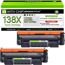 2PK New Chip W1380X Toner Cartridge For 138X HP LaserJet Pro 3001fdw MFP 3101fdw picture