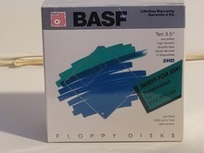 New 10 BASF Floppy Disks Box of 10 High Density 3.5