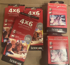LOT of (3) Lexmark 4X6 Photo Printing Kit P450 Color Ink Cartridge & Paper+Bonus picture