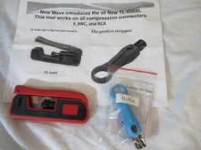 Compression Connector Crimp Tool  Cable Stripper Coax Cable Kit picture