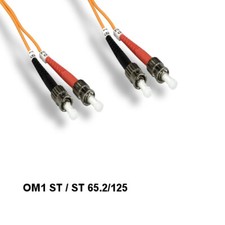 10x Kentek 10 m OM1 ST to ST Multi-Mode Fiber Optic Cable 62.5/125 Duplex UPC picture