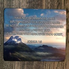 Mouse Pad Joshua 1:9 Bible Verse Have I Not Commanded Thee picture