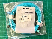 MOLEX QSFP MPO/MTP Female 8F Fiber Optic Trunk Patch Cable, Multimode OM3 Aqua picture