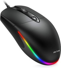 Jelly Comb USB Wired Mouse, RGB Optical Silent Computer Mouse, 1600 DPI picture