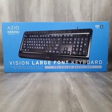 AZIO KB505U Vision USB Wired Keyboard for Large Font, Tri-Color New In Box picture