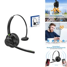 AUSDOM A2301 Trucker Bluetooth Headset Wireless 5.2 AI Noise Cancelling 50H picture