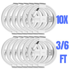Wholesale 3/6ft 10x Lot Fast Charging Cable Charger Data For Phone 12 11 8 Cord picture