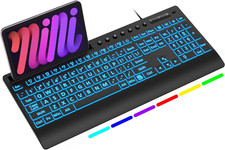 Wired Large Print Backlit Keyboard with Wrist Rest, K31PRO | 3X Larger Print Key picture