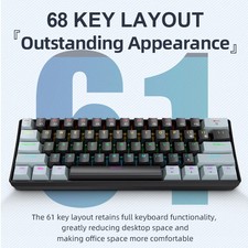 APAYADO K61 Mini Mechanical Keyboard 61 Key RGB Wired 60% Hot-Swap USB-C picture