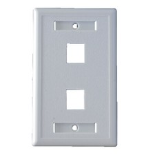2 Port Keystone Faceplate White with Windows 25 Pcs Pack RJ45 Wall Plate picture