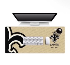 New Orleans Saints Gold/Black Patterned Large/XL Desk Mouse Pad Mat picture