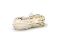 RJ-11 Ethernet Telephone Cord Phone Cable Extension Line Wire Ivory Beige 25 ft picture