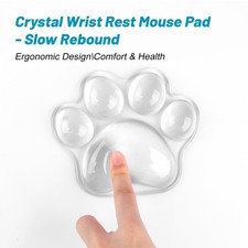 Silicone Gel Mouse Wrist Rest Cute Cat Paw Shape Ergonomic Elbow Clear picture
