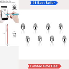 Fiber Stylus Replacement Tips 8 Pcs 7mm Silver For Touch Screen Tablet picture
