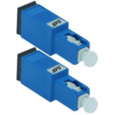 2x 5dB SC UPC Connector Fiber Optic Optical Attenuator Single Mode Plastic Blue picture